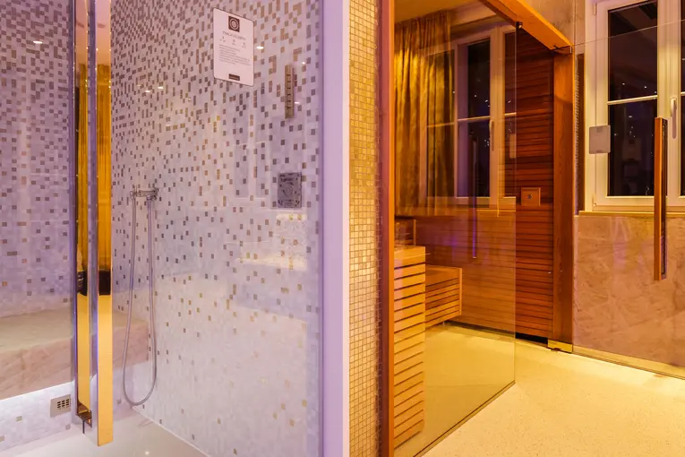 Sauna and rain shower