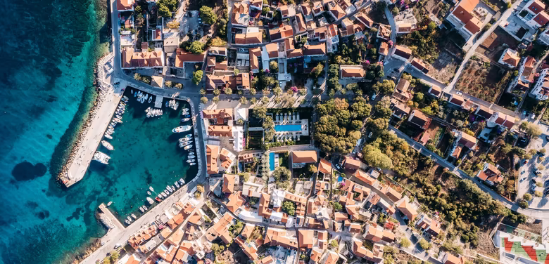 Luftansicht Inselteil Hotel Lemongarden