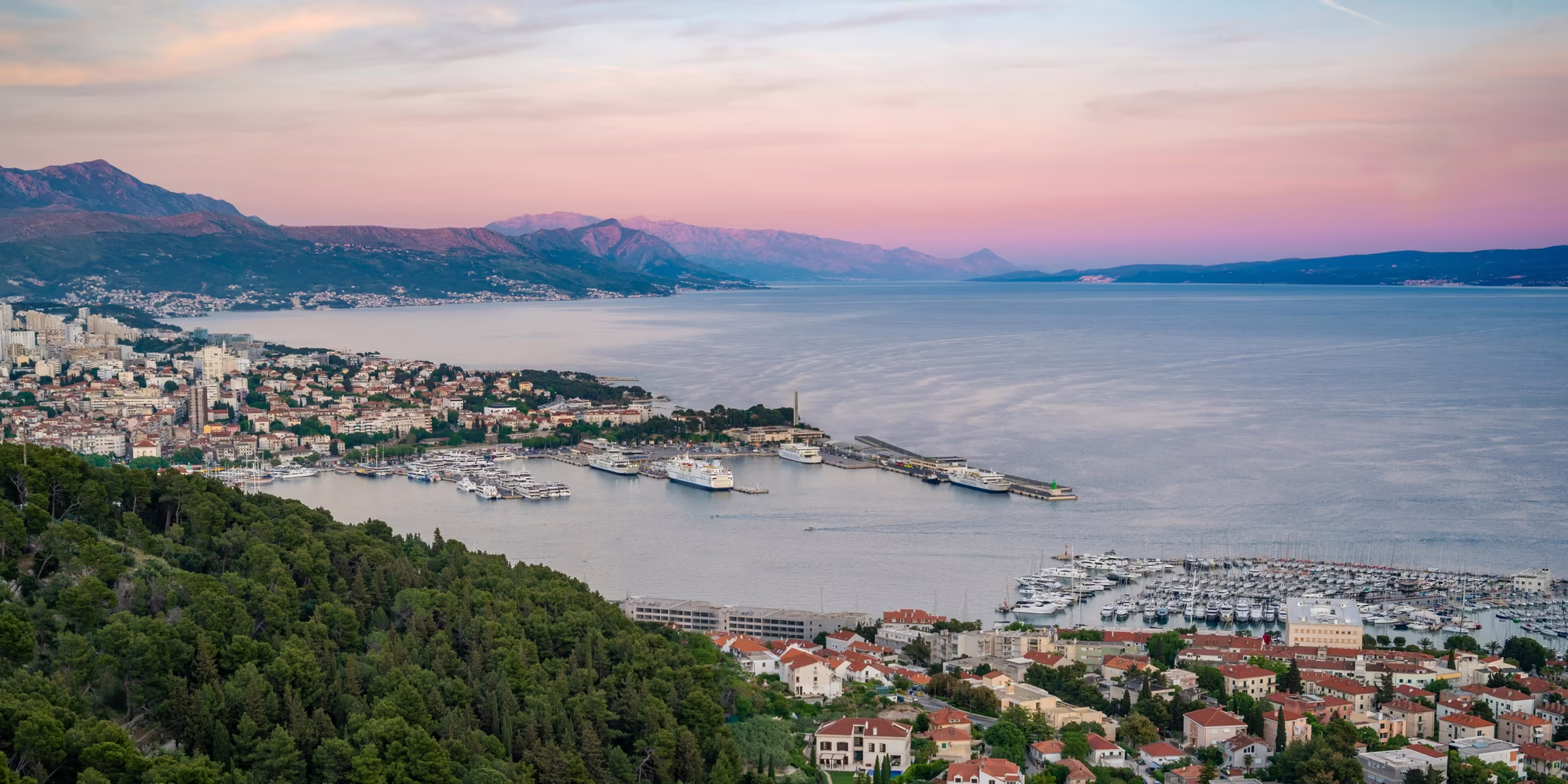 Insel Split bei Sonnenuntergang